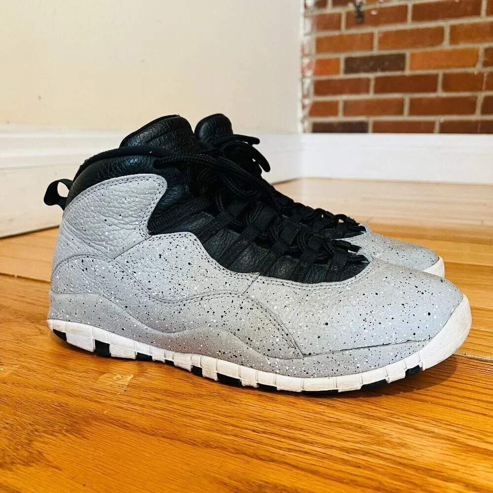 Nike AIR JORDAN 10 RETRO Cement Light Grey Smoke/Black Men’s size 10.5 - Picture 1 of 16